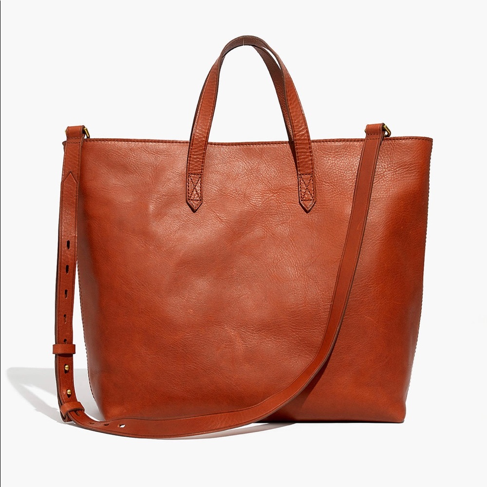 Madewell Leather Zip-Top Transport Carryall Tote